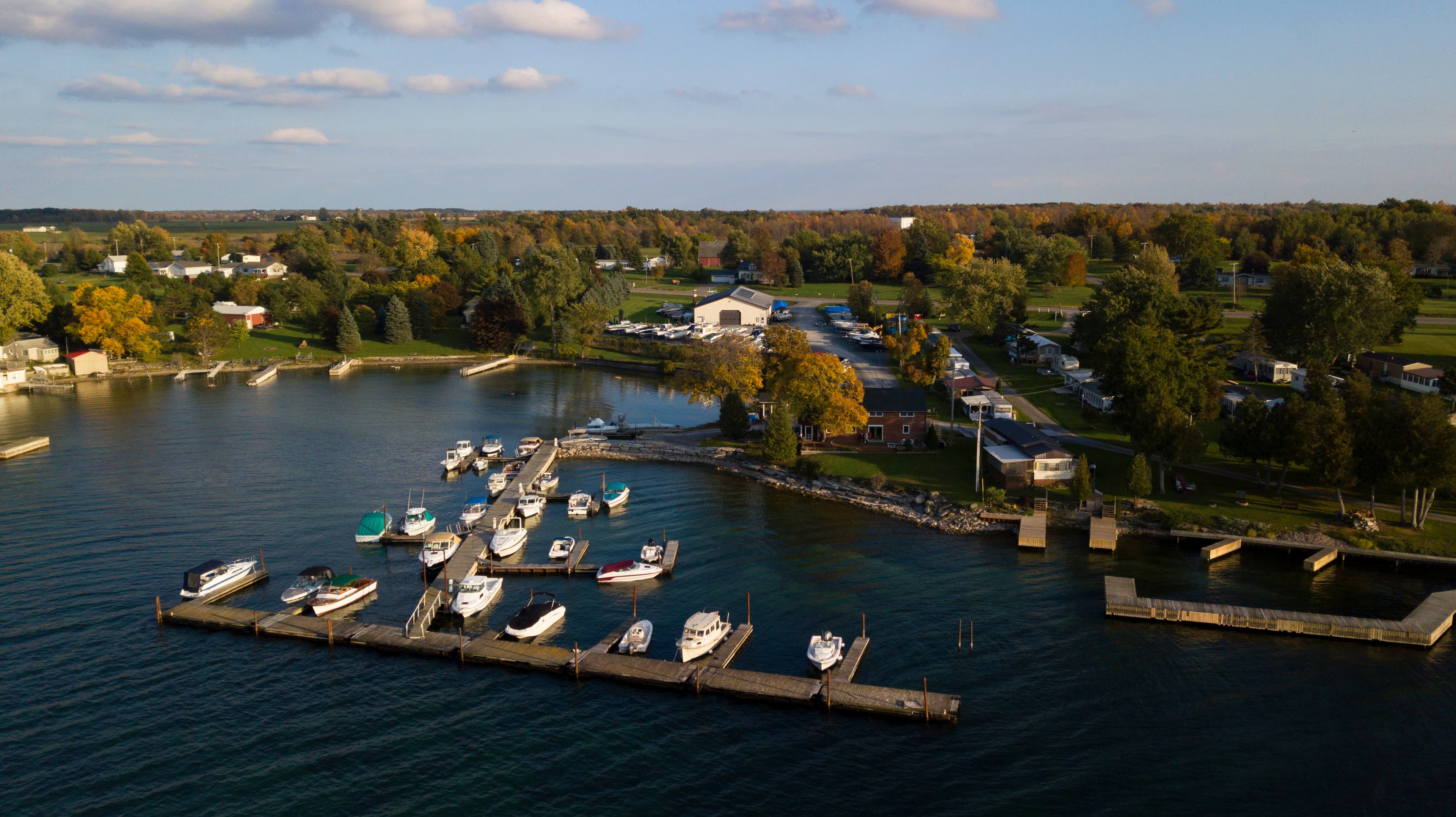 Aerial photograph of Precision Marine at Peos Bay